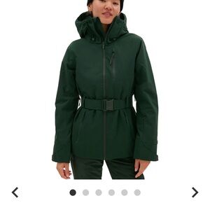 Women's Dark Green Belted Ski Jacket